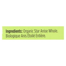 Spicely Organics - Organic Star Anise - Whole - Case Of 6 - 0.1 Oz.