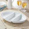 Better Homes & Gardens- Porcelain Oval-shape Divided Bowl, White