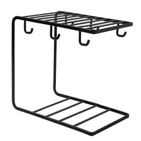 Creative Iron Household Cup Holder Storage Rack (Color: Black)