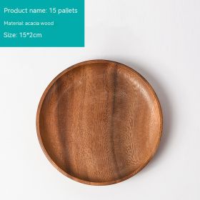 Japanese-style Household Walnut Acacia Mangium Round Dish (Option: 15cm)