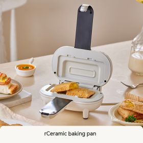 Breakfast Machine Household Small Hot Pressing Sandwich Bread Toaster (Option: White Upgrade Ceramic Ovenware)