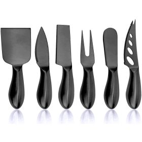 Simple Stainless Steel Cheese Knife Set (Option: Suit 2-Black)