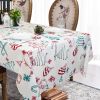 Muwago Christmas Garland Trimming Printed Fabric Tablecloth For Dining Room Decoration Washable Anti-Stain Anti-Oil Table Cover