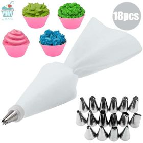 8/10/18PCS Silicone Pastry Bag Tips Kitchen Cake Icing Piping Cream Cake Decorating Tools Reusable Pastry Bags Nozzle Set (Color: 6PCS)