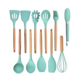 Non-stick Silicone Kitchenware Cooking Utensils Set Cookware Spatula (Color: Gold)