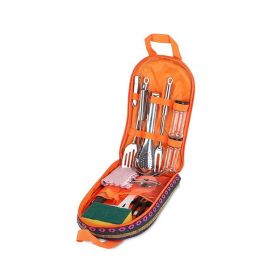 Camping Cooking Utensil Kit Portable Picnic Cookware (type: BBQ Tool Kit, Color: Orange)