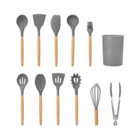 Kitchen Silicone Cooking Tool Utensil Set (type: 11pcs, Color: Gray)