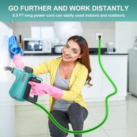 Handheld Steam Cleaner For Home Use, Steamer For Cleaning With Lock Button And 7 Accessory Kit Handheld Pressurized Steamer For Sofa, Bathroom, Car, F (SC23: Green)