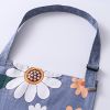 1pc Oil-proof And Waterproof Apron; Floral Pattern Kitchen Cooking Apron With Pocket