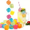 24pcs Reusable Ice Cube; Plastic Ice Cubes; Quick-Freeze Easy-to-Clean Refreezable Fake Ice Cubes For Making Cold Appealing Drinks; Lunch Bags; Cooler