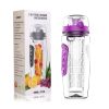 Fruit Infuser Water Bottle 32OZ Juice Shaker Sport w/ Flip Top Lid Anti-Slip Grips