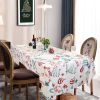 Muwago Christmas Garland Trimming Printed Fabric Tablecloth For Dining Room Decoration Washable Anti-Stain Anti-Oil Table Cover